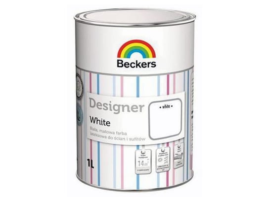 Farba lateksowa matowa biała Beckers 1l Beckers