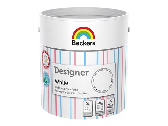 Farba lateksowa matowa biała Beckers 2,5l 605 Beckers