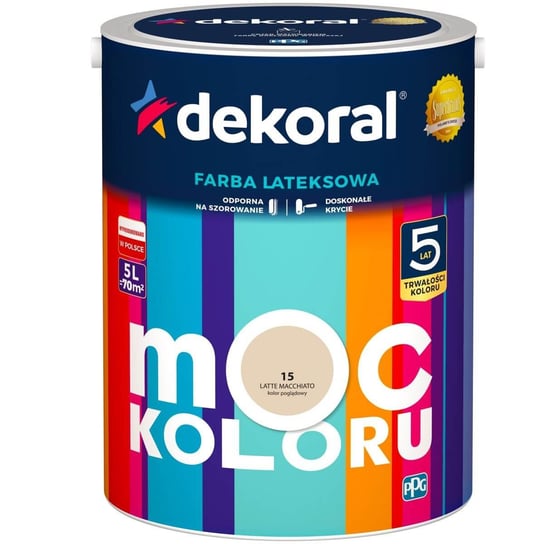 Farba Lateksowa Moc Koloru Latte Macchiato 5L Dekoral dekoral
