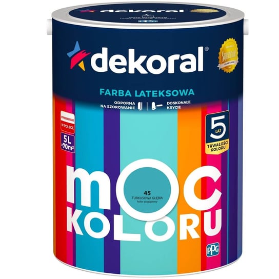 Farba Lateksowa Moc Koloru Turkusowa Głębia 5L Dekoral dekoral