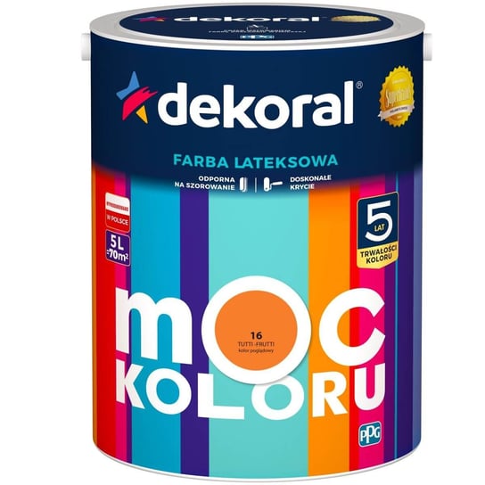 Farba Lateksowa Moc Koloru Tutti-Frutti 5L Dekoral dekoral