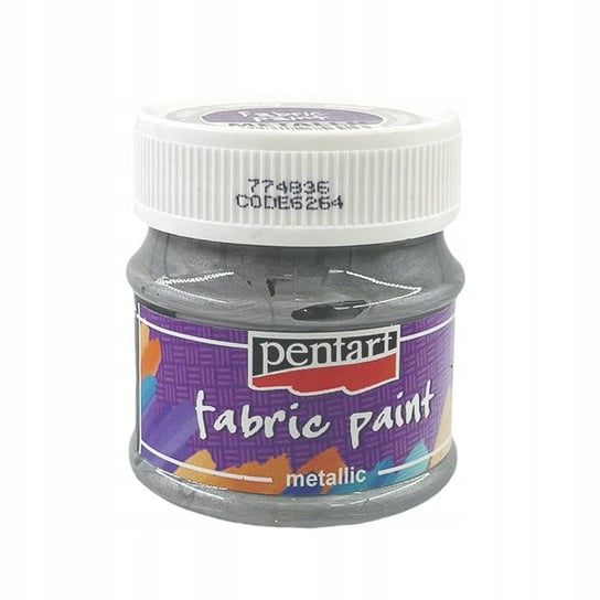 FARBA METALICZNA DO TKANIN srebrna 50ml - Pentart Pentart