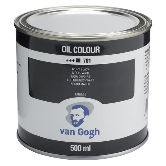 Farba olejna, Van Gogh, 701 Ivory Black, 500 ml Talens