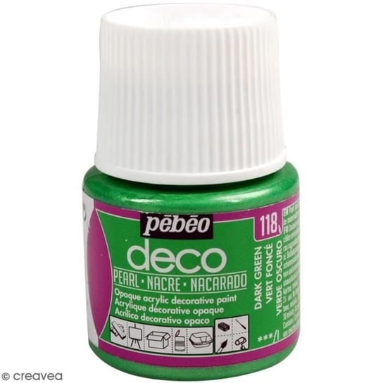 Farba P.BO Déco - Perłowa - 45 ml Ciemnozielona PEBEO