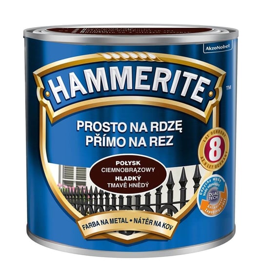 Farba Prosto Na Rdzę Półmat Brąz Ciemny 0.25L Hammerite HAMMERITE