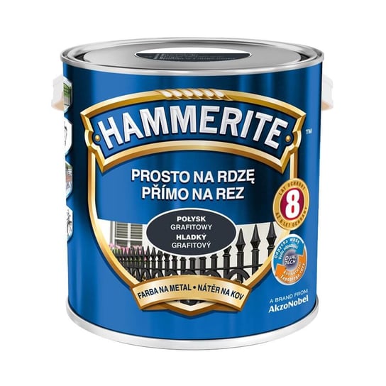 Farba Prosto Na Rdzę Połysk Grafitowy 2.5L Hammerite HAMMERITE