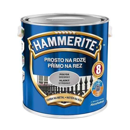 Farba Prosto Na Rdzę Połysk Srebrny 2.5L Hammerite HAMMERITE