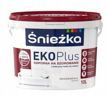 Farba Śnieżka Eko Plus Lateksowa Śnieżnobiała 10L Śnieżka