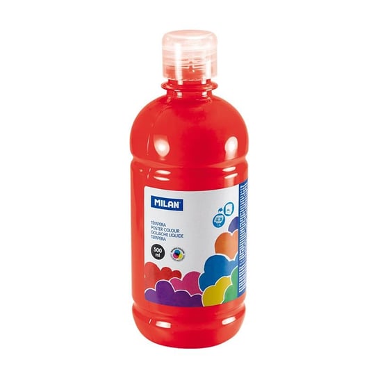Farba tempera, butelka 500 ml, czerwona Milan