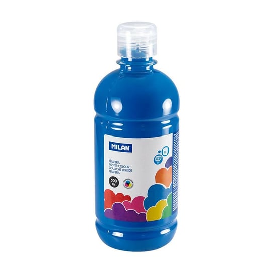 Farba tempera, butelka 500 ml, niebieska cyjan Milan