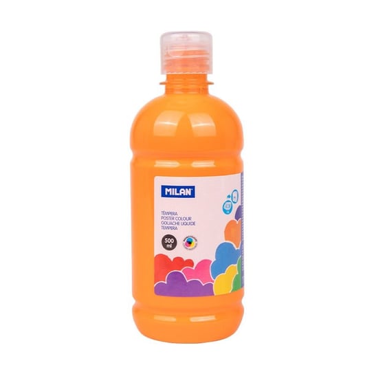 Farba tempera, butelka 500 ml, pomarańczowa Milan