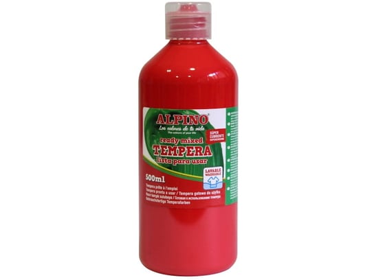 Farba tempera plakatowa Alpino w butelce 500ml czerwony Alpino