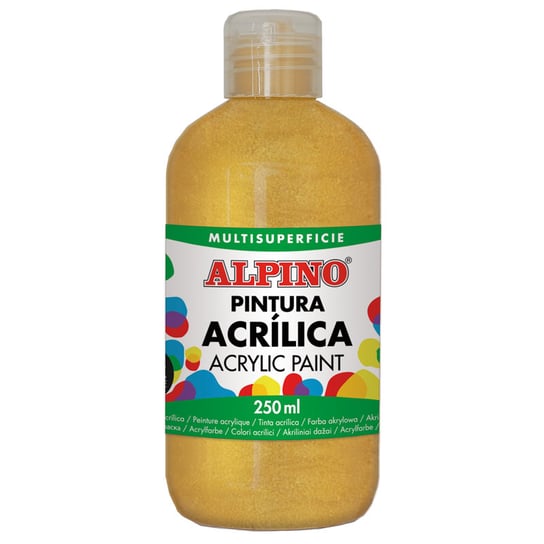 Farba w butelce złota metaliczna akrylowa ALPINO 250 ml Alpino