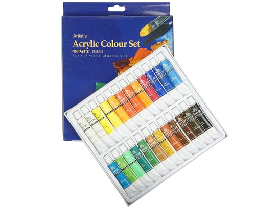 Farby akrylowe, 24 kolory Fine Artist Materials
