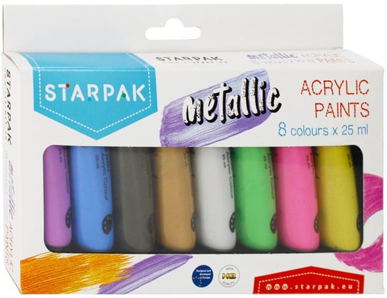 Farby Akrylowe 8 Kolorów 25ml Metaliczne Starpak 484980 Starpak