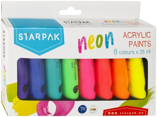 Farby Akrylowe 8 Kolorów 25ml Neonowe Starpak 484981 Starpak