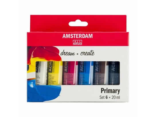 Farby Akrylowe Amsterdam 6x20ml PRIMARY Talens Amsterdam