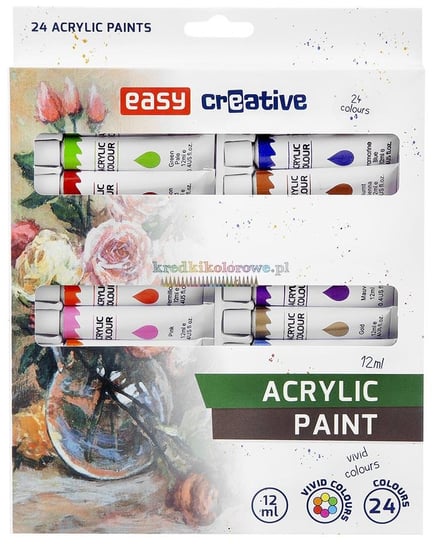 Farby akrylowe, Easy Creative, 24 kolory Easy