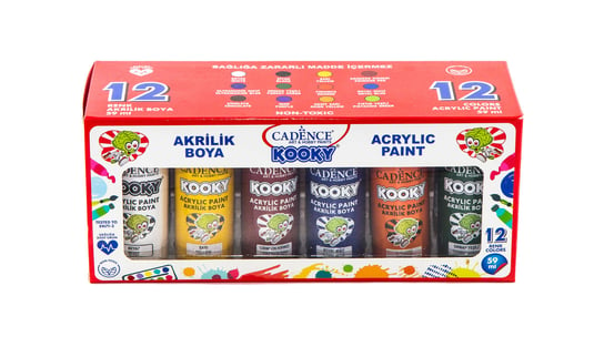 Farby Akrylowe Kooky, Zestaw 12 Kolorów Po 59Ml Cadence