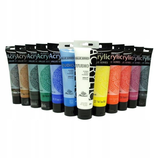 Farby Akrylowe Popularne Kolory Zestaw 100 Ml X 12 PHOENIX
