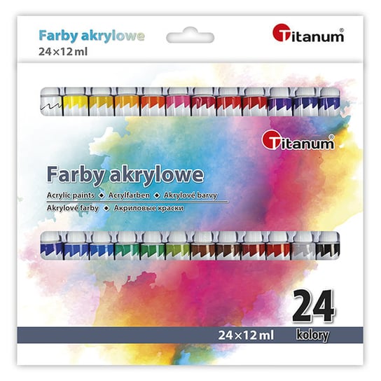 Farby akrylowe w tubie 24 kolory TITANUM Titanum