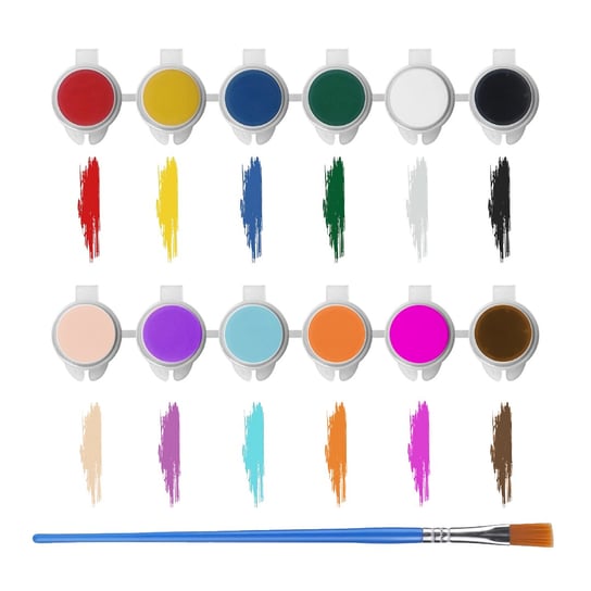 Farby akrylowe zestaw farb akrylowych 12 szt. farbki do malowania 12x3 ml + pędzelek Artmaker
