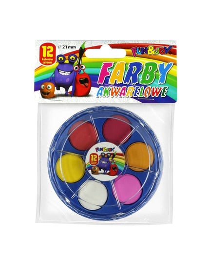 Farby akwarelowe 12 kolorów 21mm Fun&Joy 337849 Titanum