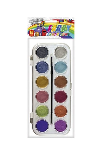 Farby akwarelowe metaliczne 12 kolorów 30mm Fun&Joy 406026 HASTA