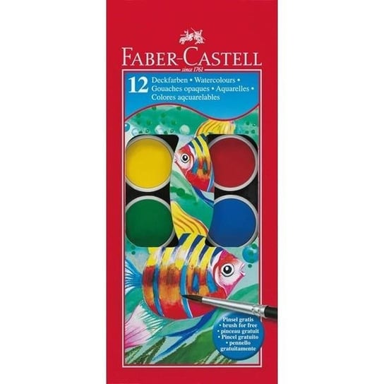Farby akwarelowe, Rybka, 12 kolorów Faber-Castell