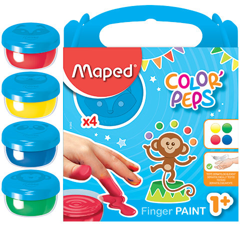 Farby do malowania palcami, 4 sztuki Maped