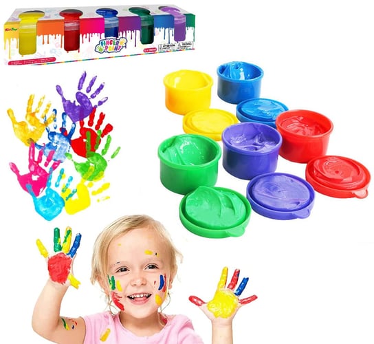 Farby Do Malowania Palcami 5X100Ml Zabawka Dla Dzieci Trifox