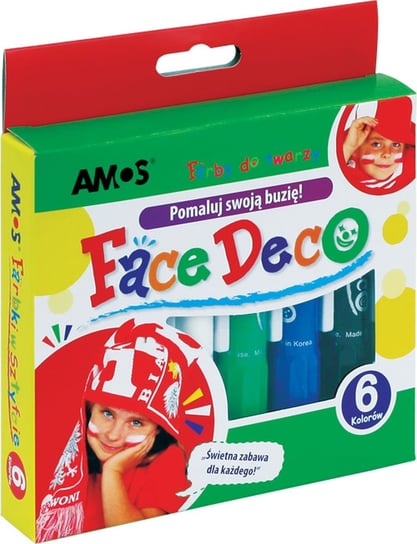 Farby do twarzy, Amos Face Deco, 6 kolorów Amos