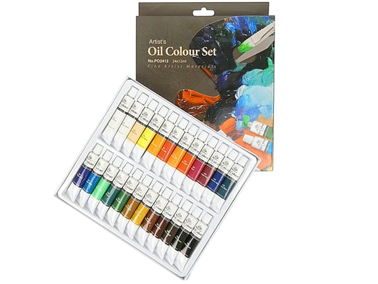 Farby olejne w tubkach, 24 kolory | Zestaw farb olejnych do malowania Fine Artist Materials