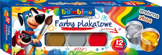 Farby plakatowe, 12 kolorów, Bambino Bambino