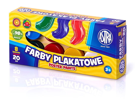 Farby plakatowe Astra 8 kolorów - 20 ml Astra