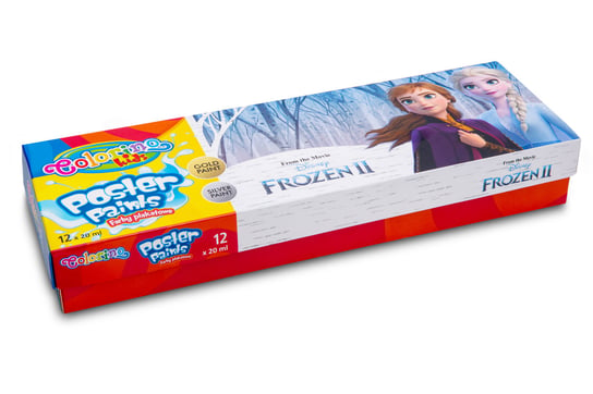 Farby plakatowe, Colorino Kids, Frozen, mix, 20 ml, 12 kolorów Colorino
