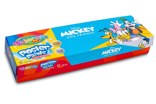 Farby plakatowe, Colorino Kids, Mickey, mix, 20 ml, 12 kolorów Colorino