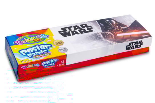 Farby plakatowe, Colorino Kids, Star Wars, mix, 20 ml, 12 kolorów Colorino