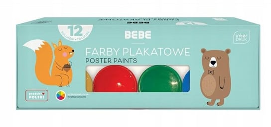 Farby szkolne PLAKATOWE 12x20ml BB KIDS Interdruk