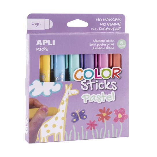Farby w kredce Apli Kids - 6 pastelowych kolorów APLI Kids