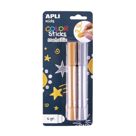 Farby w kredce metaliczne Apli Kids - 2 kolory APLI Kids