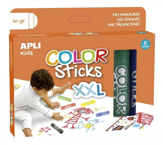 Farby w kredce XXL Apli Kids - 6 kolorów APLI Kids
