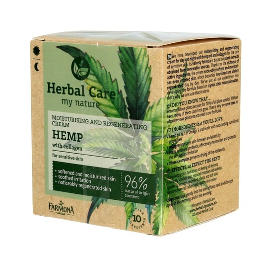 Farmona, Herbal Care, hemp krem nawilżająco-regenerujący - cera wrażliwa, 50 ml Farmona