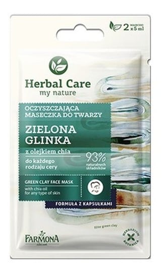 Farmona, Herbal Care, maseczka oczyszczająca z zieloną glinką i olejkiem chia, 2x5 ml Farmona