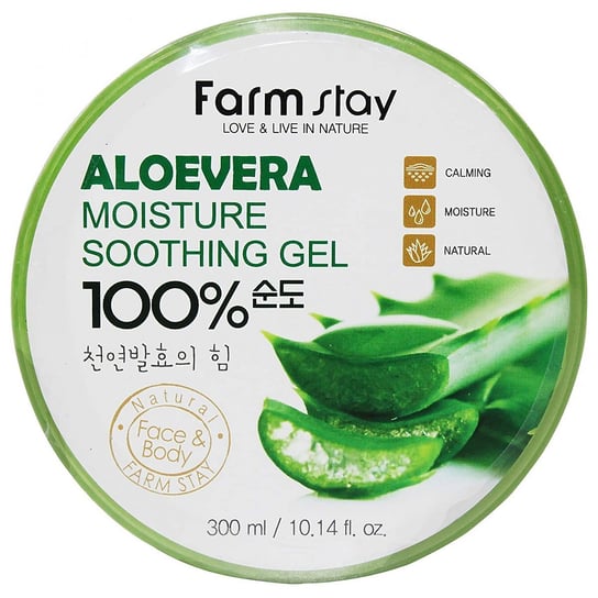 Farmstay, Aloevera Moisture Soothing Gel, Koreański Aloesowy Żel, 300ml Farmstay
