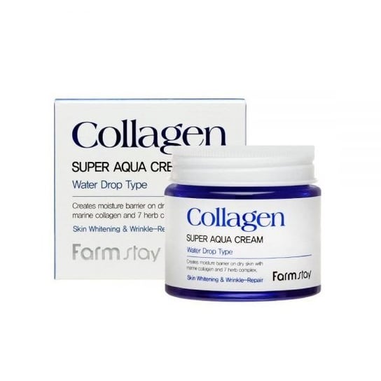 FARMSTAY Collagen Super Aqua Cream kolagenowy krem intensywnie nawadniający Water Drop 80ml Farm Stay