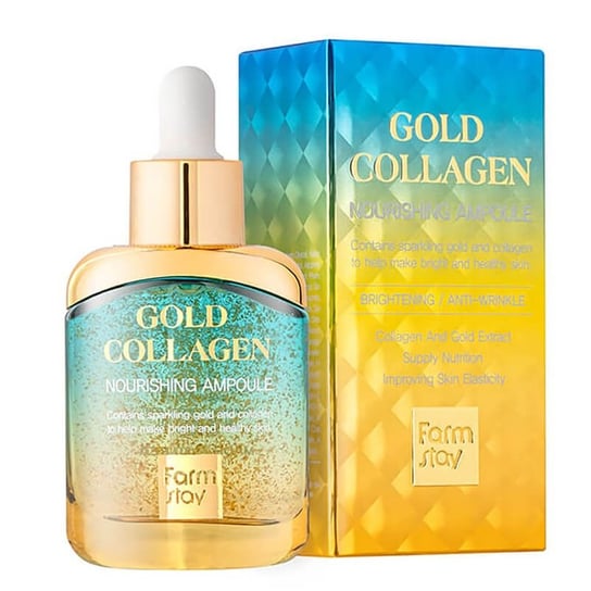 FarmStay Gold Collagen, Odżywcza ampułka do twarzy z kolagenem, 35 ml Farmstay