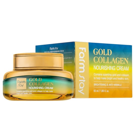 FarmStay Gold Collagen, Odżywczy krem do twarzy z kolagenem, 55 ml Farmstay