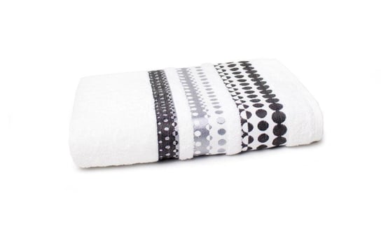 FARO, Ręcznik frotte, 70x140 biały, srebrna bordiura, Silver, 100% bawełna Faro