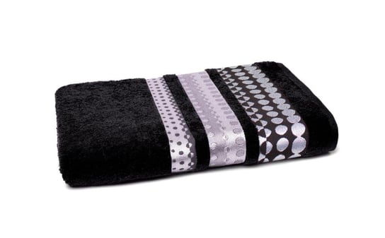 FARO, Ręcznik frotte, 70x140 cm, czarny, srebrna bordiura, Silver, 100% bawełna Faro